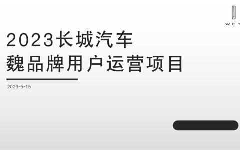 2023长城汽车魏品牌用户运营项目方案