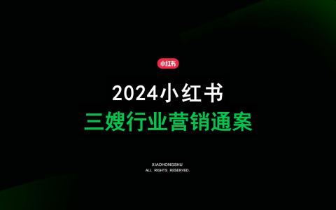 🆓2024小红书三嫂（保姆月嫂育儿嫂）行业营销通案